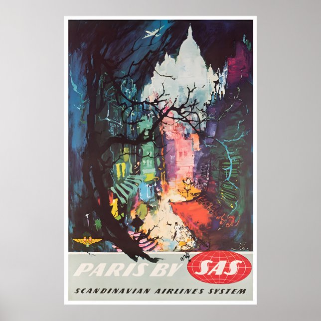 Paris Painting France Travel Poster French Art (Front)