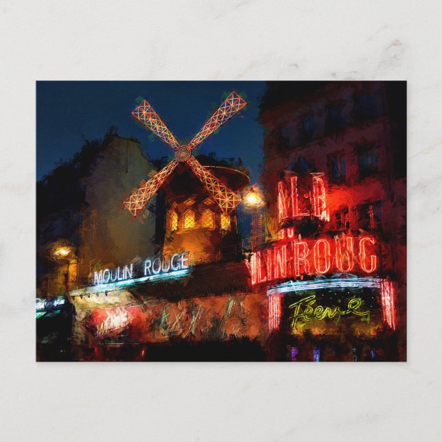 Paris painting poster canvas print jigsaw puzzle postcard (Front)