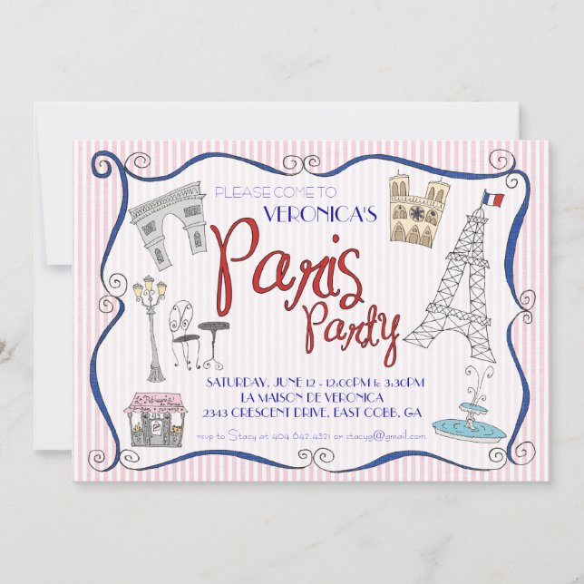 Paris Party Invitation (Front)