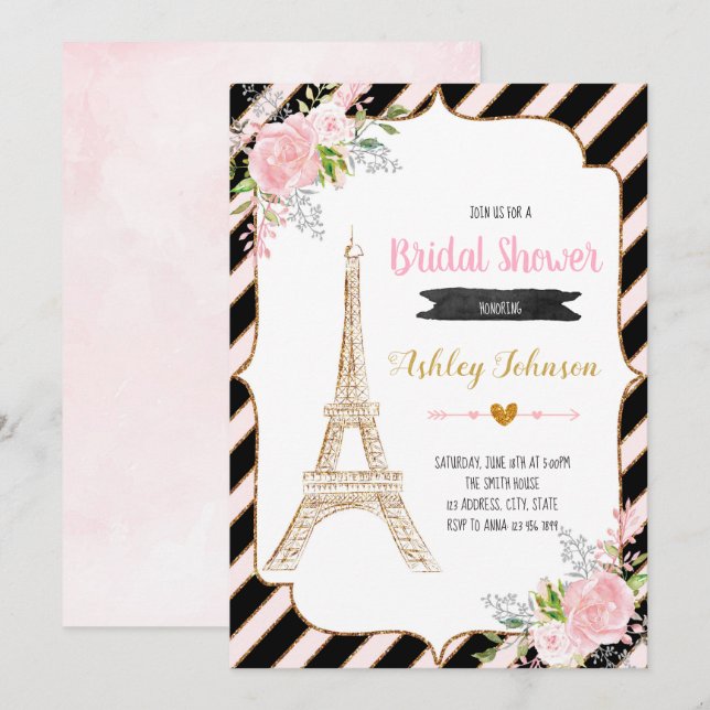 Paris party invitation (Front/Back)