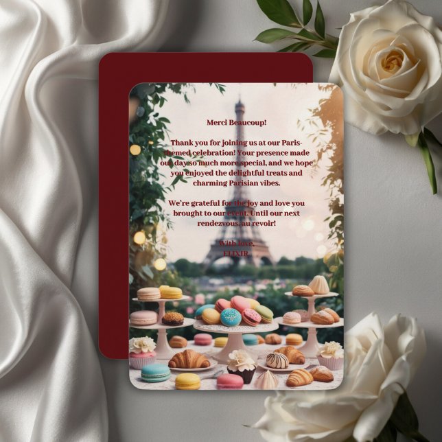 Paris Patisseries Macaroons Magazine Themed Thank You Card (Creator Uploaded)
