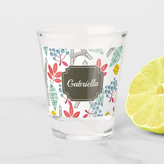 Paris Pattern Shot Glass (Front)