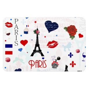 Paris pattern with Eiffel Tower Magnet