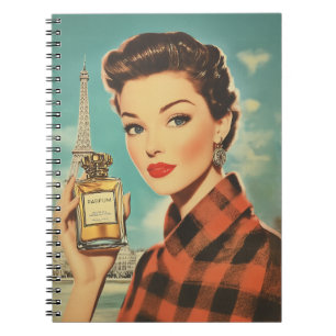 Paris Perfume Ad Elegance Notebook