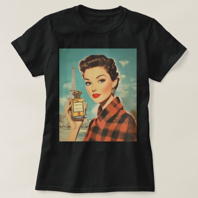 Paris Perfume Ad Elegance T-Shirt (Design Front)