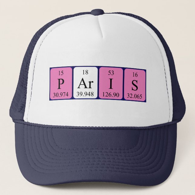 Paris periodic table name hat (Front)