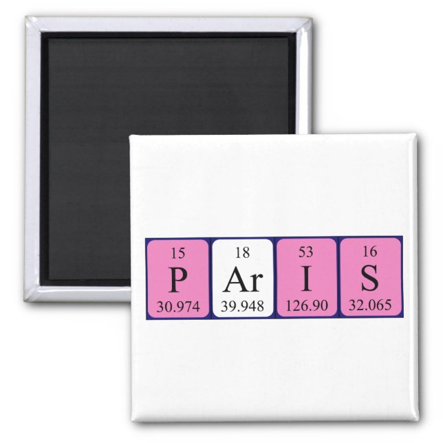 Paris periodic table name magnet (Front)