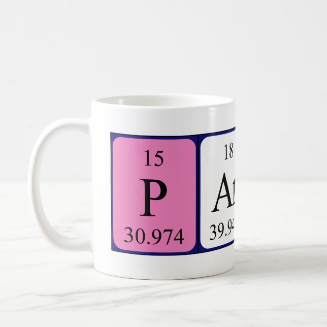 Paris periodic table name mug (Left)