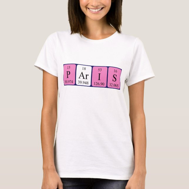 Paris periodic table name shirt (Front)