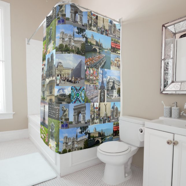 Paris Photo Collage Shower Curtain (In Situ)