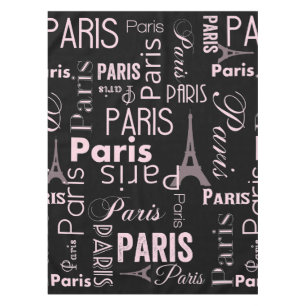 Paris pink and black tablecloth