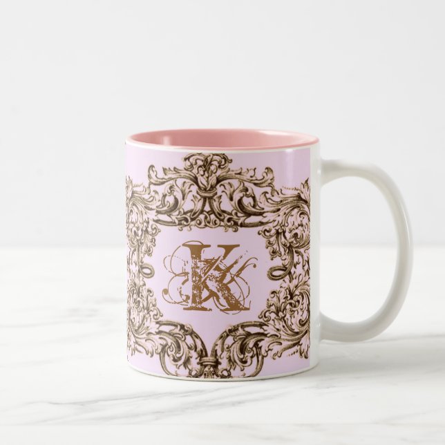 PARIS PINK BAROQUE CUSTOMIZABLE PRINT Two-Tone COFFEE MUG (Right)