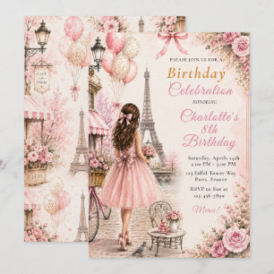 Paris Pink Birthday Party Invitation