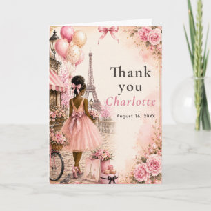Paris Pink Birthday Party Thank You Card