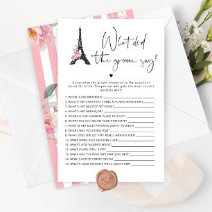 Paris pink black What did the groom say game