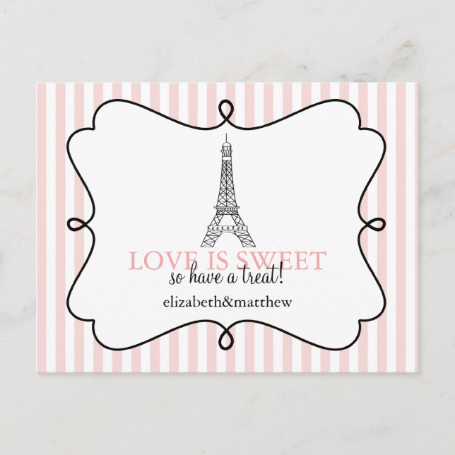Paris Pink Candy Buffet Signs Postcard (Front)