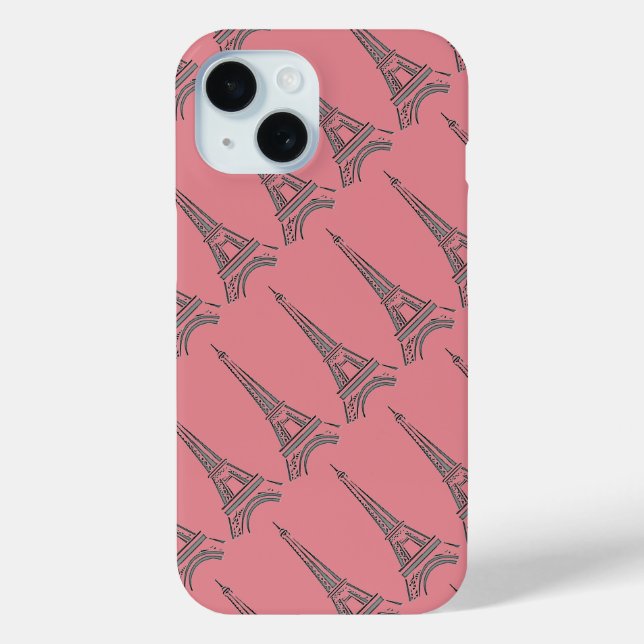 Paris Pink Eiffel Tower Case-Mate iPhone Case (Back)