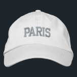 PARIS Pink Embroidery on White Embroidered Hat<br><div class="desc">PARIS Pink Embroidered White Cotton Hat. Makes a wonderful gift for anybody who loves Paris France! If you would prefer to have your personal text then simply select "Personalise this template" details button to enter your choice of custom text. Embroidery is also customisable to other colour choices by selecting the...</div>