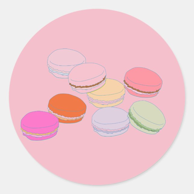 Paris Pink French Macaron Sticker (Front)