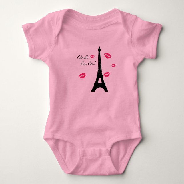 Paris Pink Kisses TuTu Bodysuit (Front)