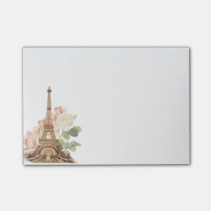 Paris Pink Rose Vintage Romantic Post-it Notes