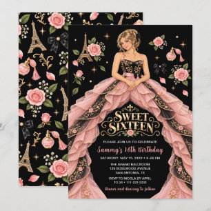 Paris Pink Sweet Sixteen Birthday Invitation