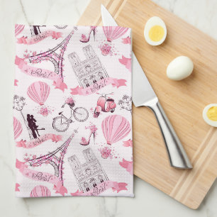 Paris Pink Tea Towel