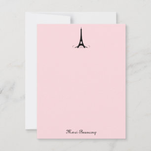 Paris Pink Thank You Note Cards