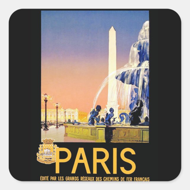 Paris ~ Place del la Concorde Square Sticker (Front)