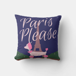 Paris Please Poodle Cushion