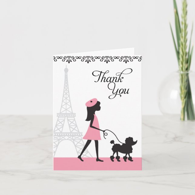 Paris Poodle Thank You Cards (Front)