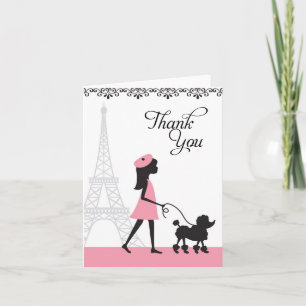 Paris Poodle Thank You Cards