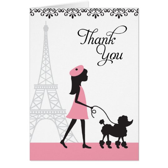 Paris Poodle Thank You Cards