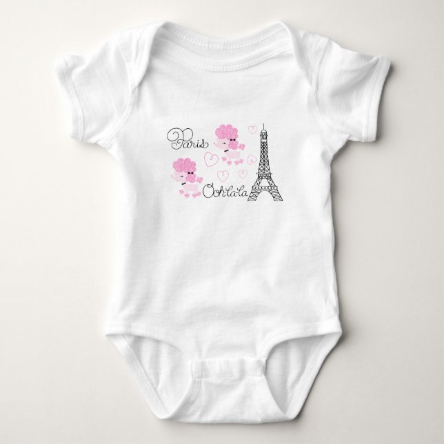 Paris Poodles Baby Bodysuit (Front)