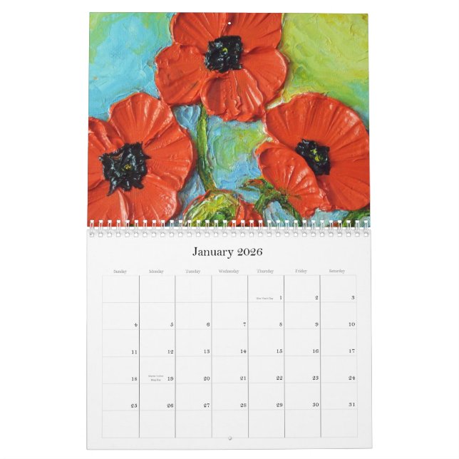 Paris' Poppy Calendar (Jan 2026)