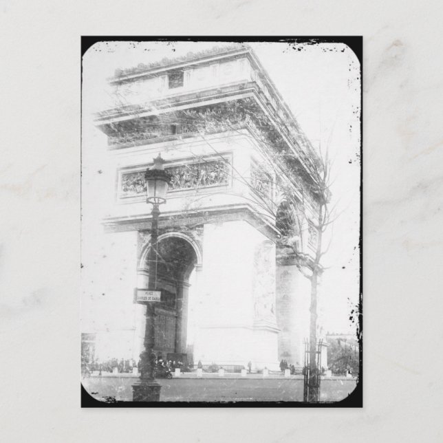 Paris Post Card, Arc de Triomphe, B&W Postcard (Front)
