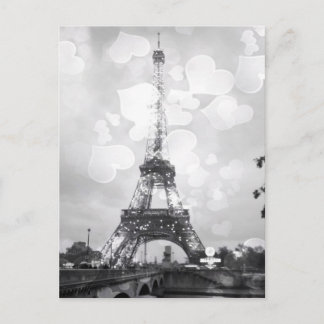 Paris Post Card, The Eiffel Tower in B/W Postcard