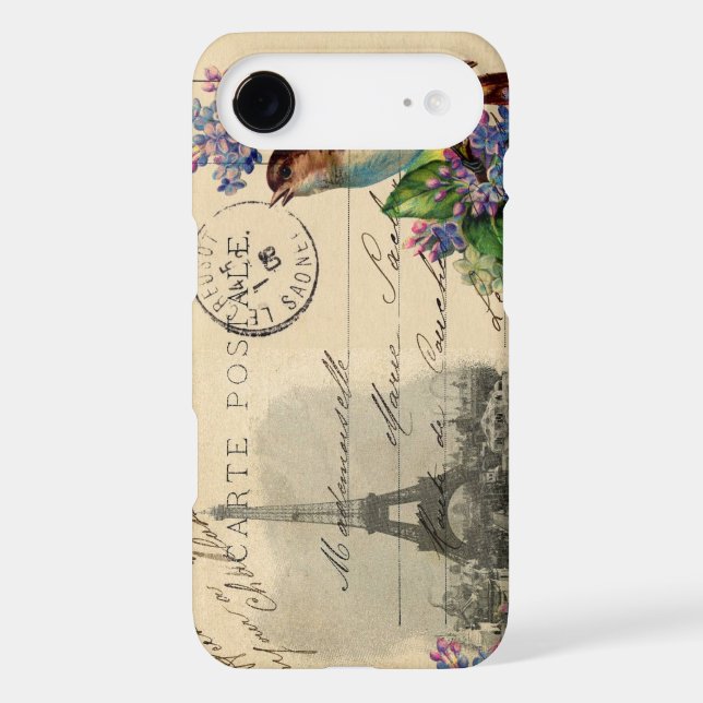 Paris Postcard Bird on Lilacs Case For The iPhone 5 (Back)