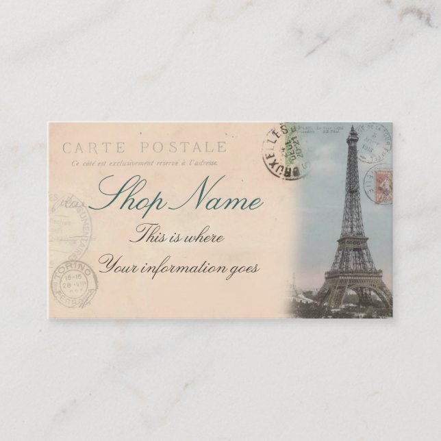 Paris Postcard Business Card (Front)