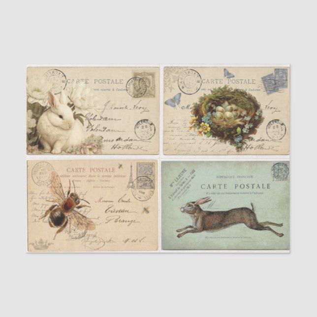 Paris Postcards  Tissue Paper (Front)