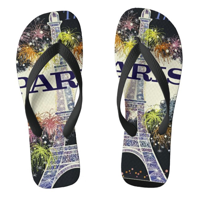 Paris: Poster Flip Flops (Footbed)