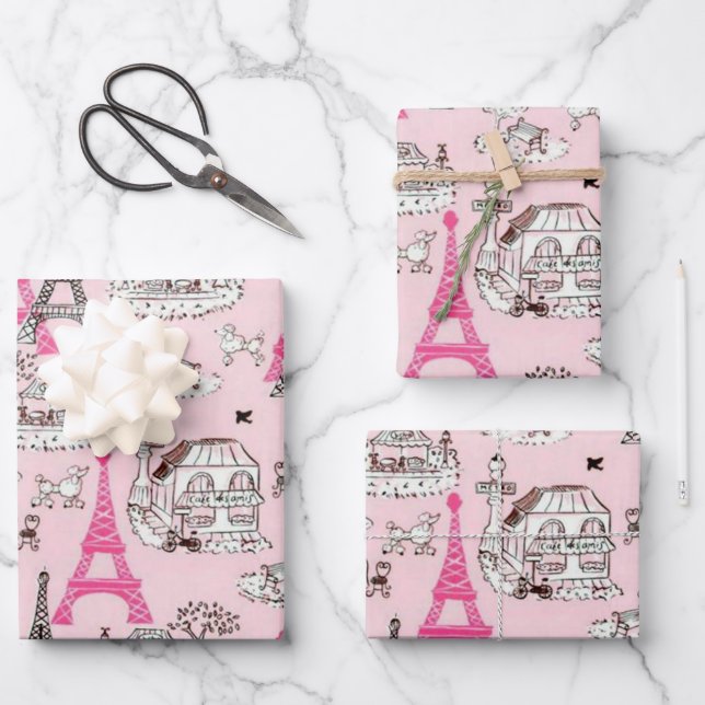 Paris Promenade Wrapping Paper Sheet (Front)