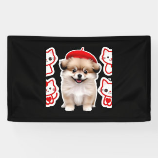 Paris Pup & Kitty Crew – Cute Beret Dog and Cat Banner