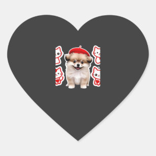 Paris Pup & Kitty Crew � Cute Beret Dog and Cat Heart Sticker