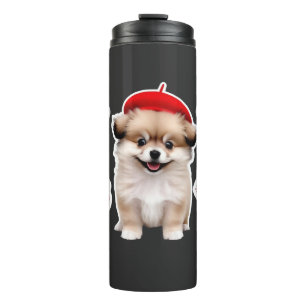 Paris Pup & Kitty Crew � Cute Beret Dog and Cat Thermal Tumbler