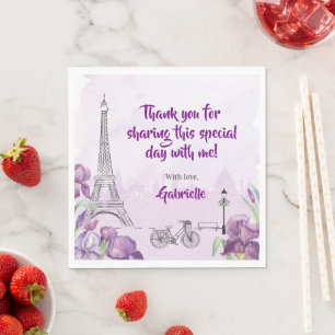 Paris Purple Iris French Napkin