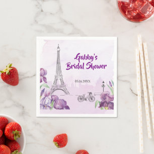 Paris Purple Iris French Special Occasion Napkin