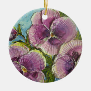 Paris' Purple Pansies Ornament