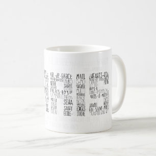 Paris Quarters Typographic Word Art Coffee Mug
