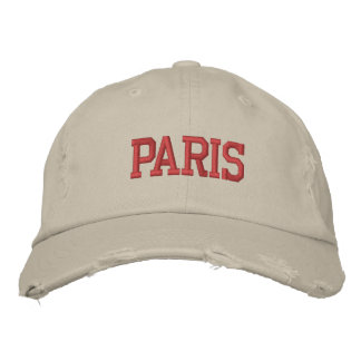PARIS Red Embroidery Vintage Style Embroidered Hat